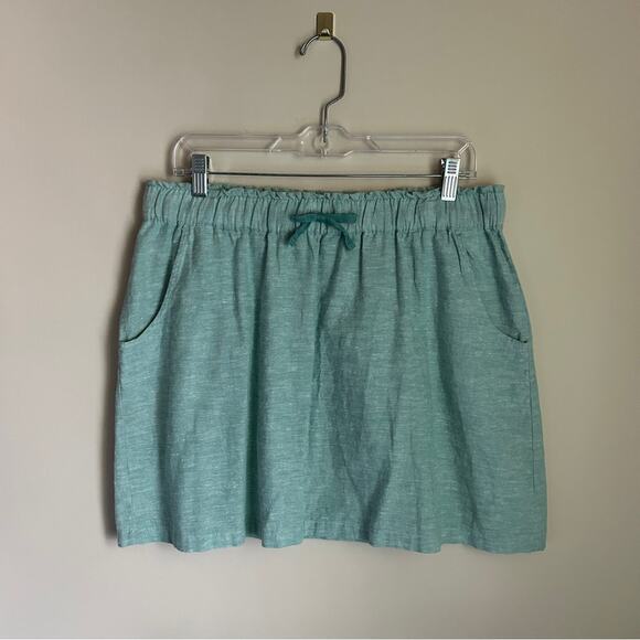 Patagonia Light Teal Green Elastic/Drawstring Waist Hemp/Cotton Skirt Sz Medium - Picture 1 of 7